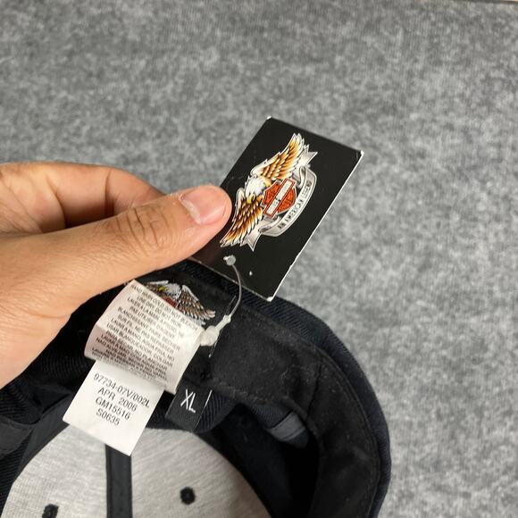 Harley-Davidson Hat Black Adjustable Baseball Cap Motorcycles Logo Wool Blend - Picture 8 of 9